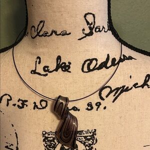 Elegant Art Glass Pendant Necklace